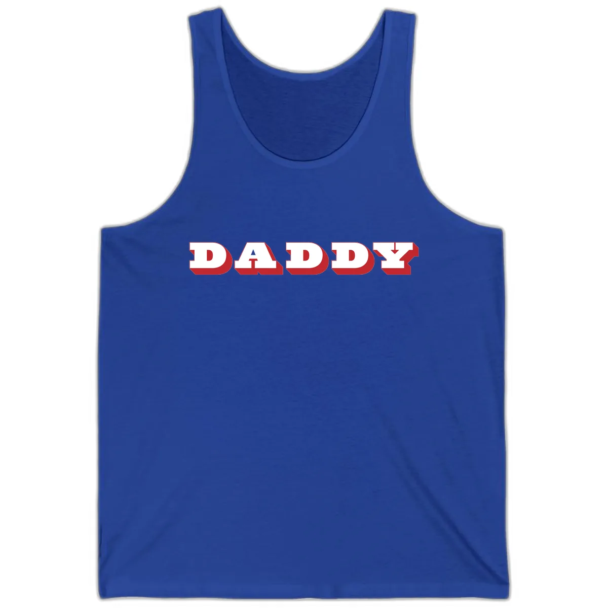 Daddy Bold Red Typography Design Tank in True Royal