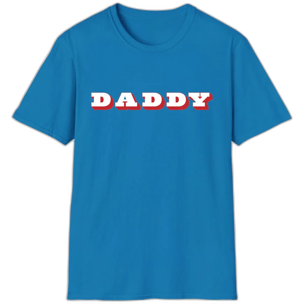 Daddy Bold Red Typography Design T-Shirt in Sapphire