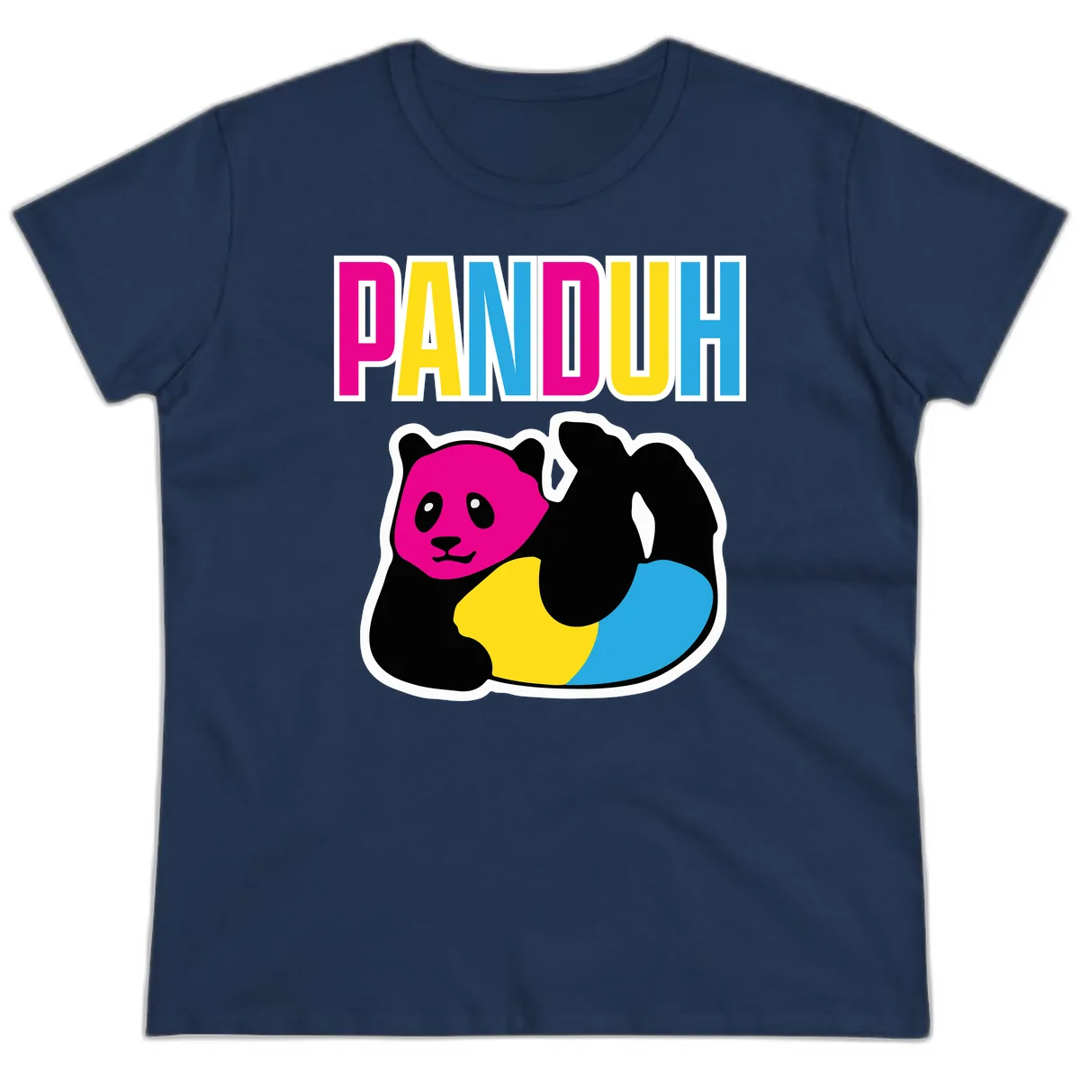 Pandouh Pride Panda Ladies Tee in Navy