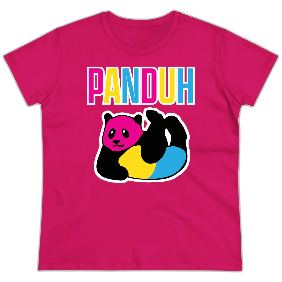 Pandouh Pride Panda Ladies Tee in Heliconia
