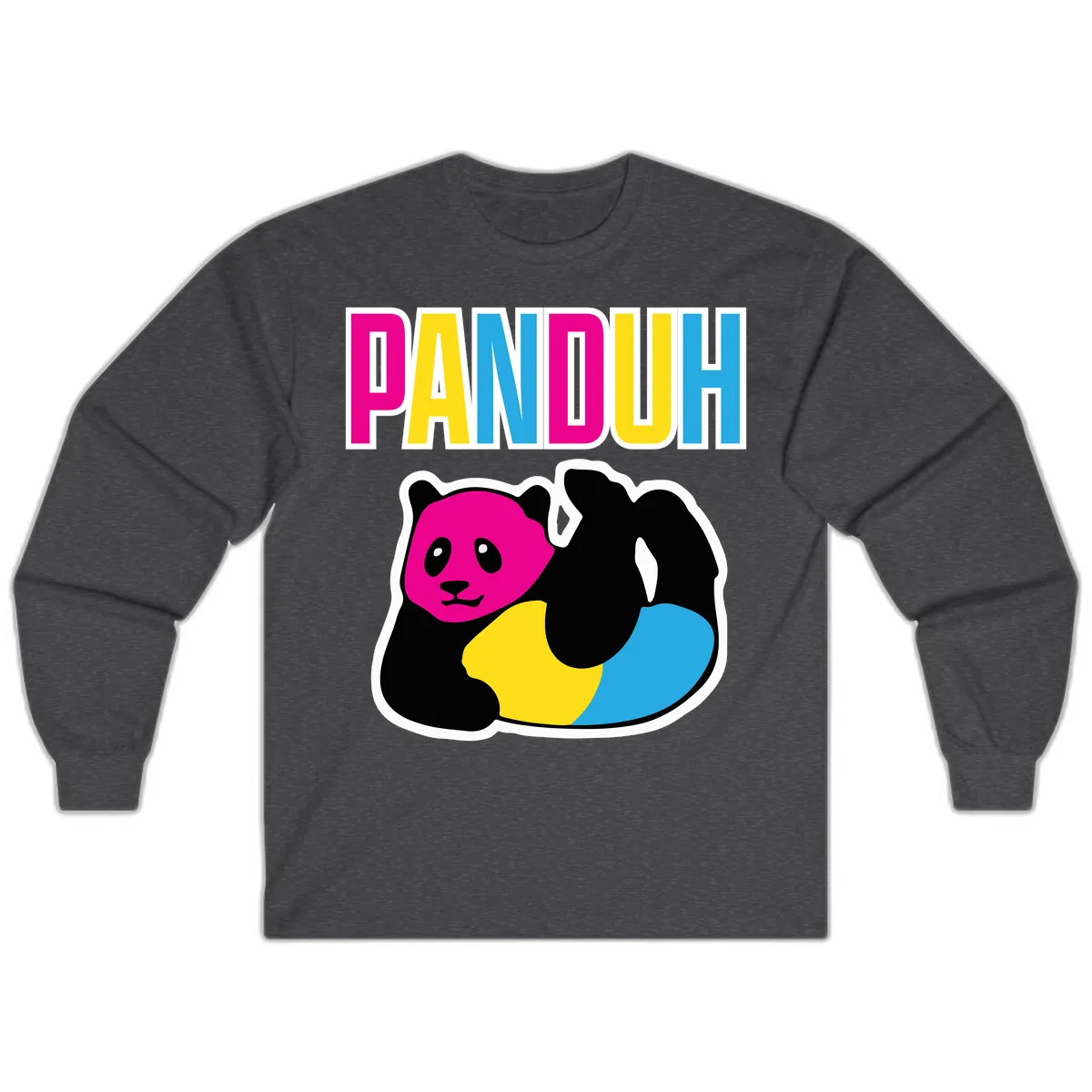 Pandouh Pride Panda Long Sleeve in Dark Heather