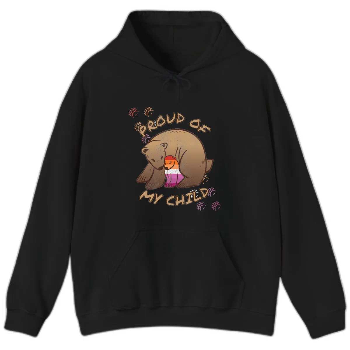 Proud As My Sushi Bear Hoodie in Black
