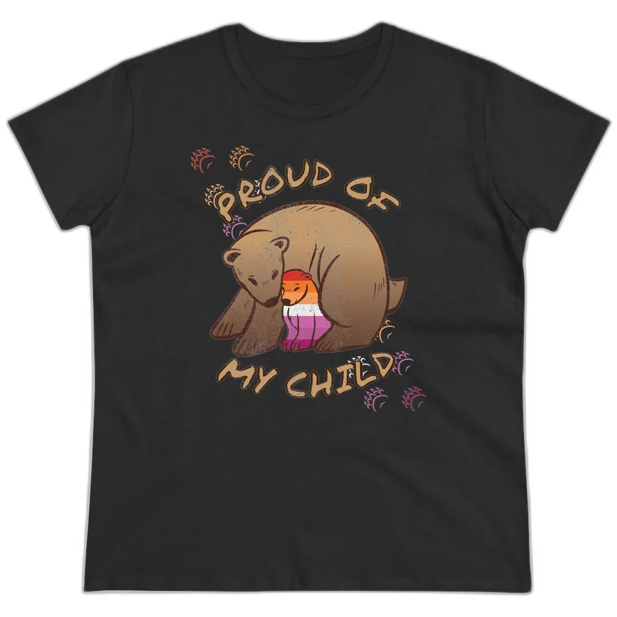 Proud As My Sushi Bear Ladies Tee in Black