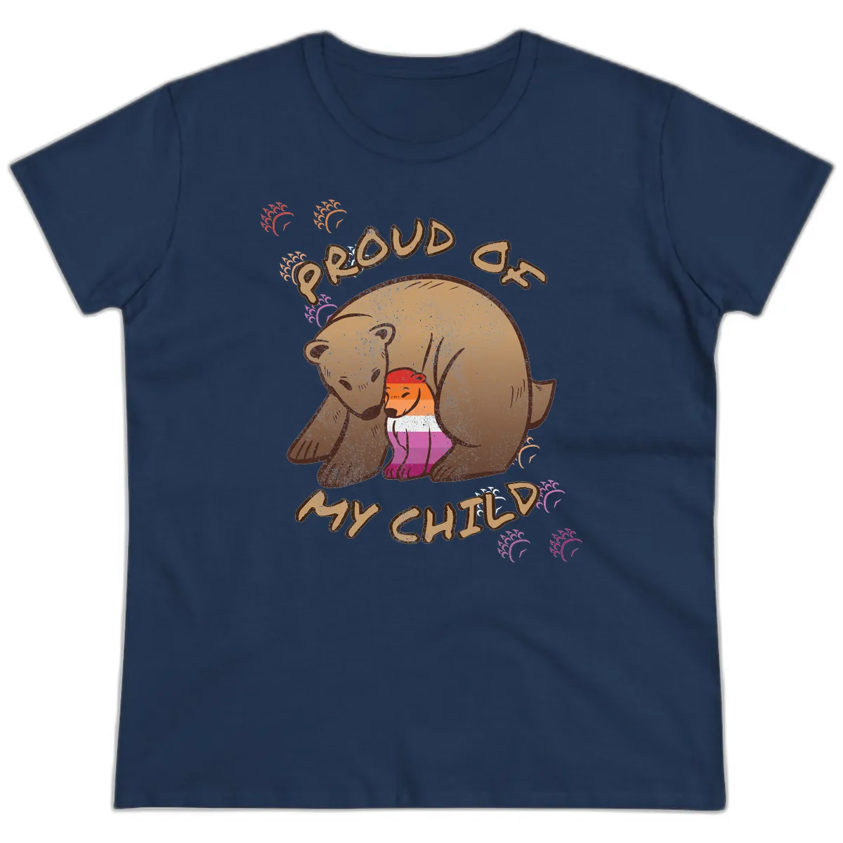 Proud As My Sushi Bear Ladies Tee in Navy
