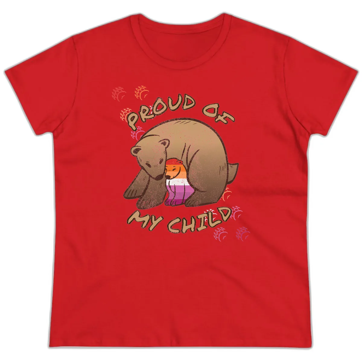 Proud As My Sushi Bear Ladies Tee in Red