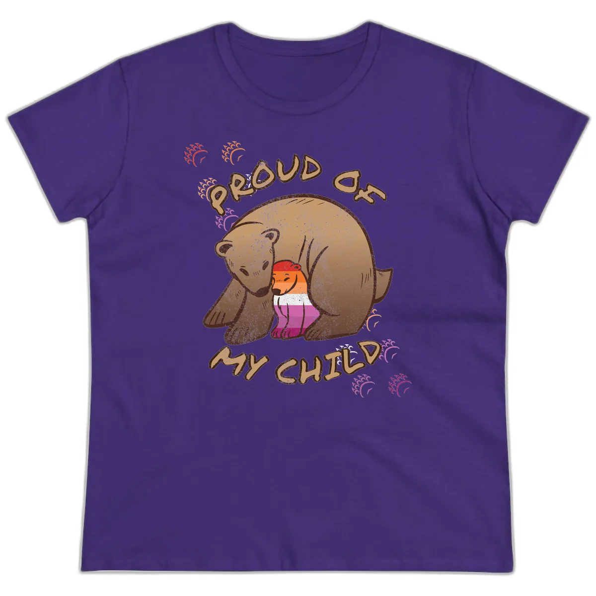 Proud As My Sushi Bear Ladies Tee in Purple