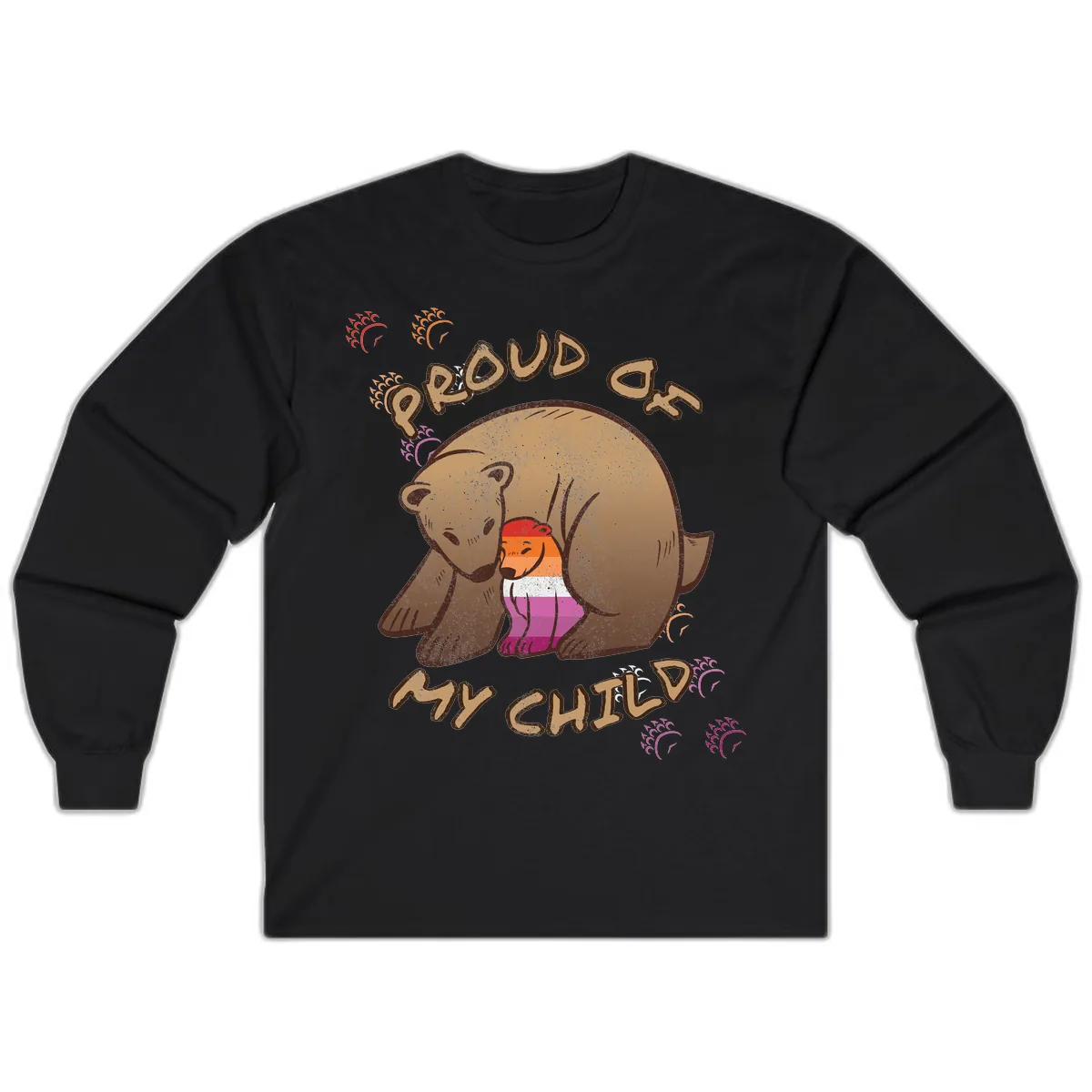 Proud As My Sushi Bear Long Sleeve in Black