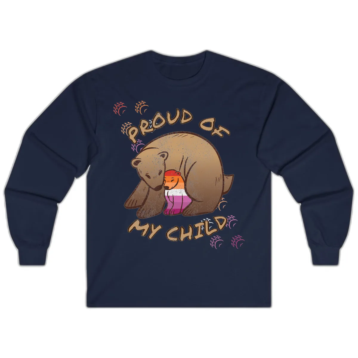 Proud As My Sushi Bear Long Sleeve in Navy