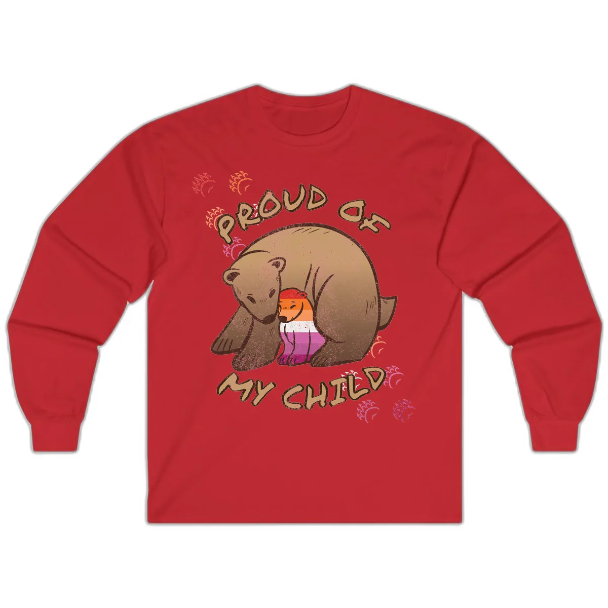Proud As My Sushi Bear Long Sleeve in Red