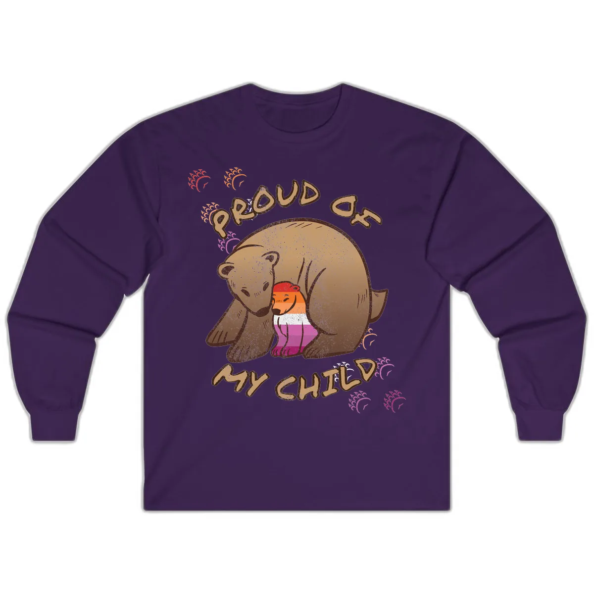 Proud As My Sushi Bear Long Sleeve in Purple