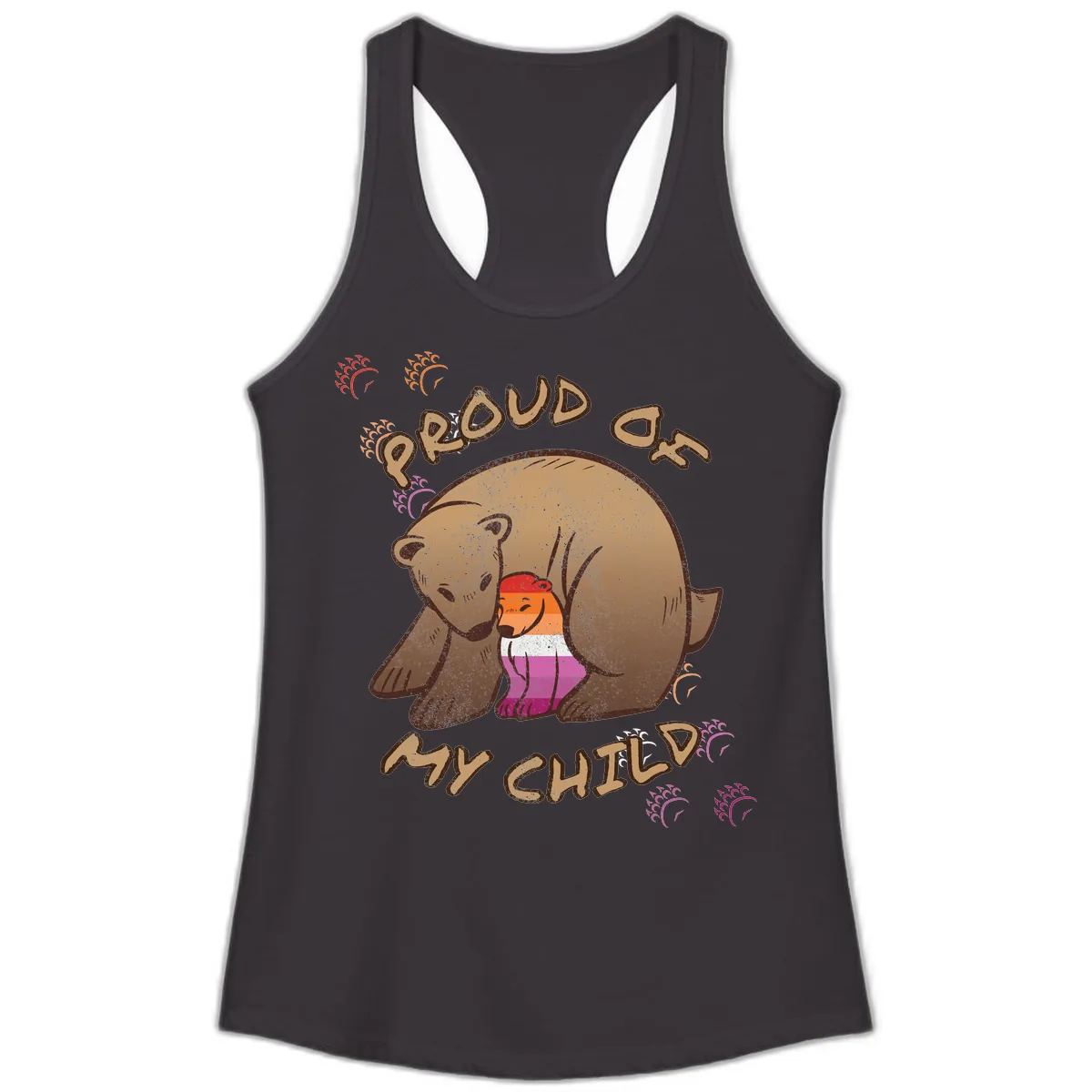 Proud As My Sushi Bear Ladies Tank in Black