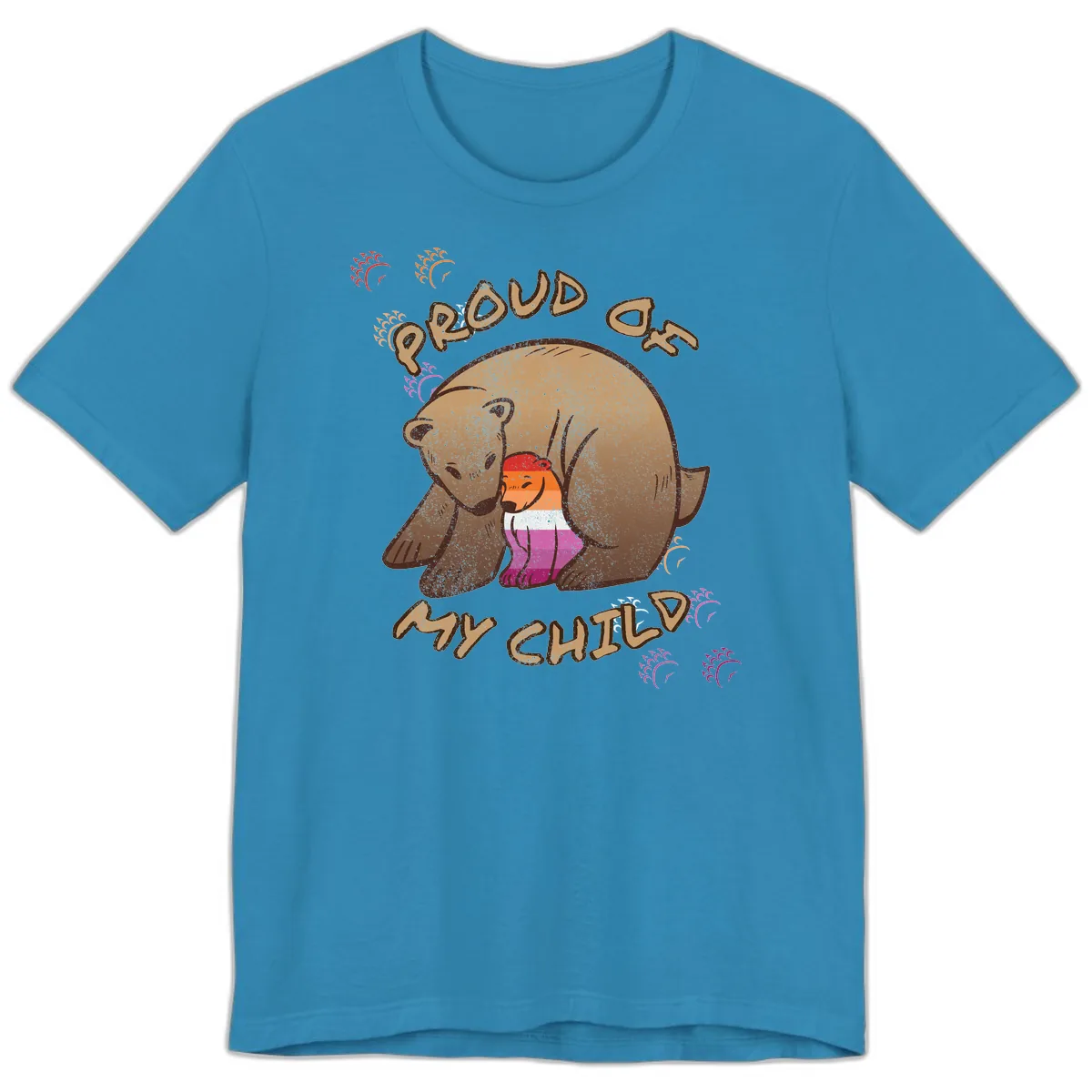 Proud As My Sushi Bear Premium T-Shirt in Aqua