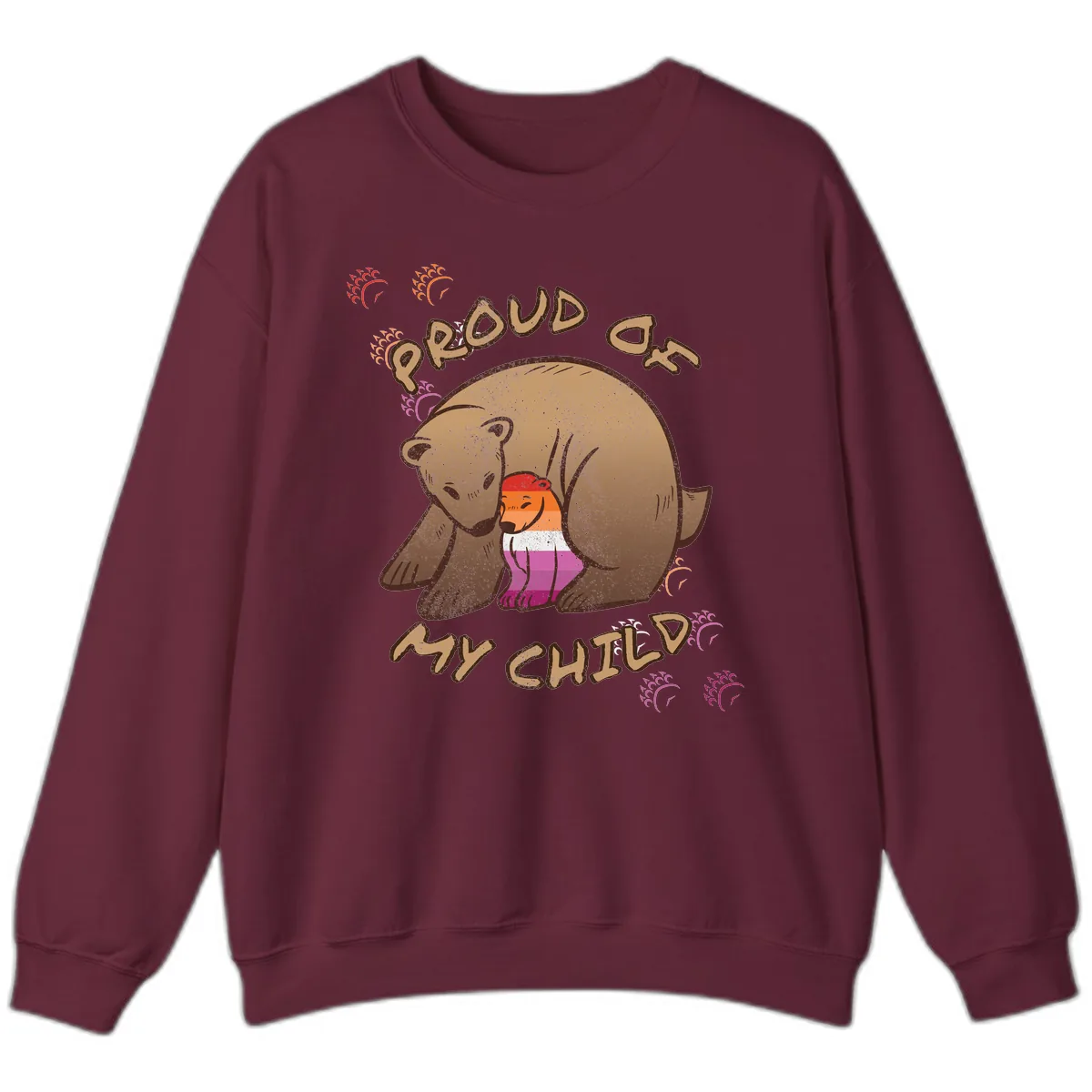 Proud As My Sushi Bear Sweatshirt in Maroon