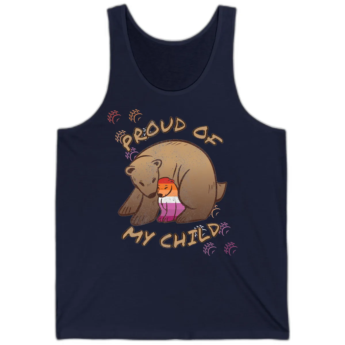 Proud As My Sushi Bear Tank in Navy