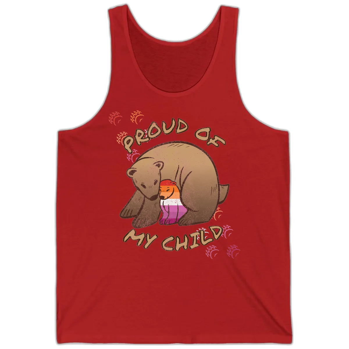 Proud As My Sushi Bear Tank in Red