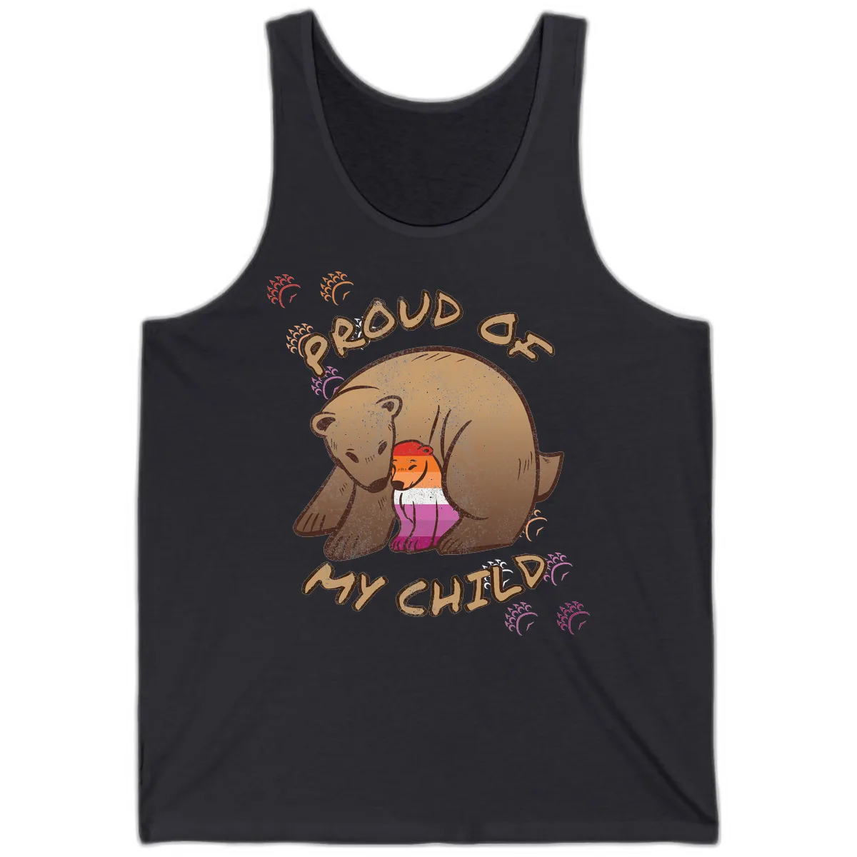 Proud As My Sushi Bear Tank in Dark Grey