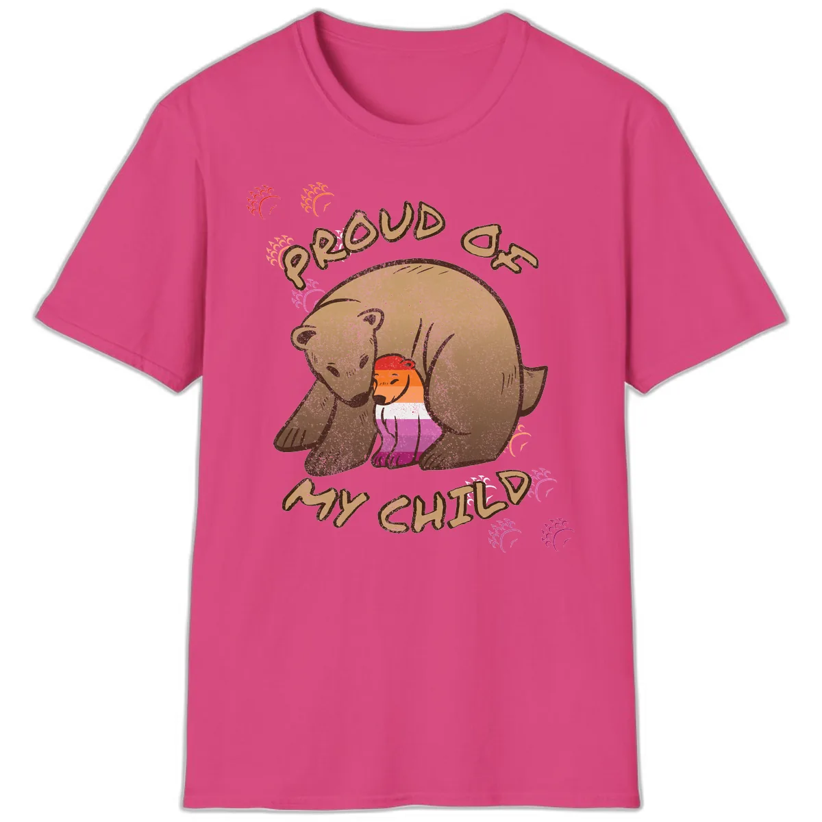 Proud As My Sushi Bear T-Shirt in Heliconia
