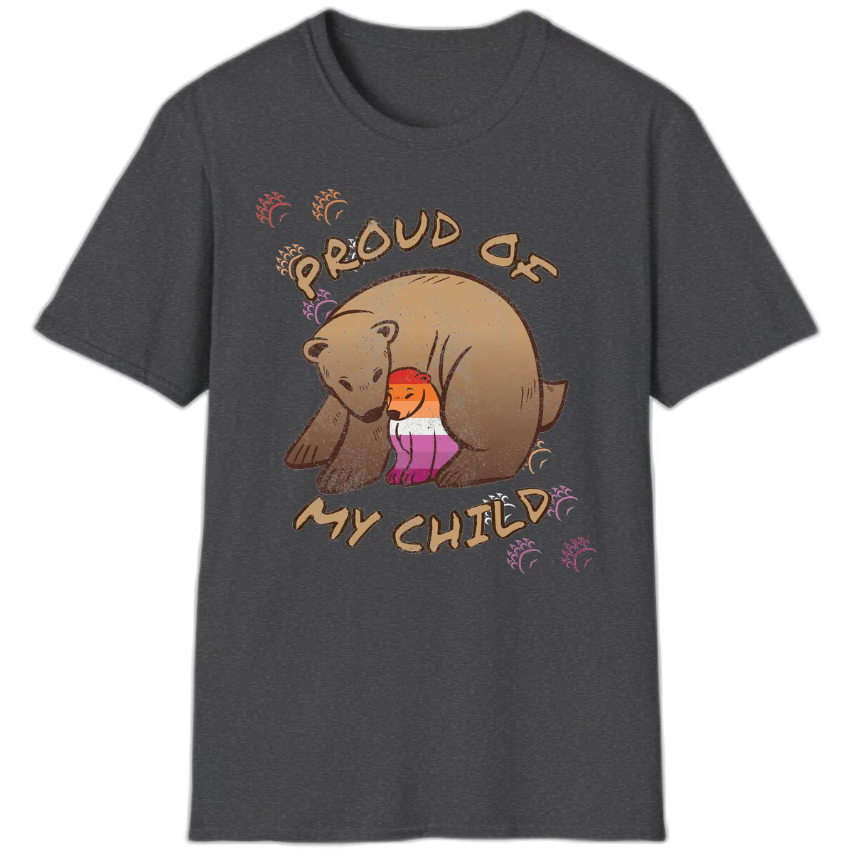 Proud As My Sushi Bear T-Shirt in Dark Heather