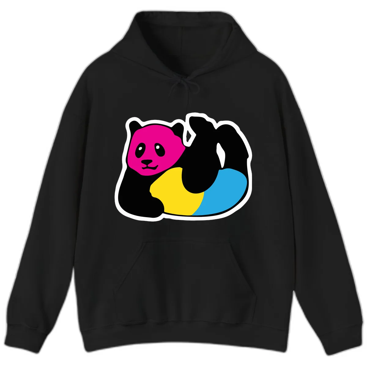 Pride Panda Rainbow Hoodie in Black