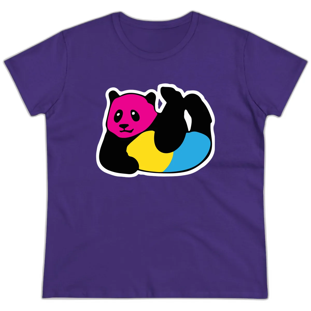 Pride Panda Rainbow Ladies Tee in Purple