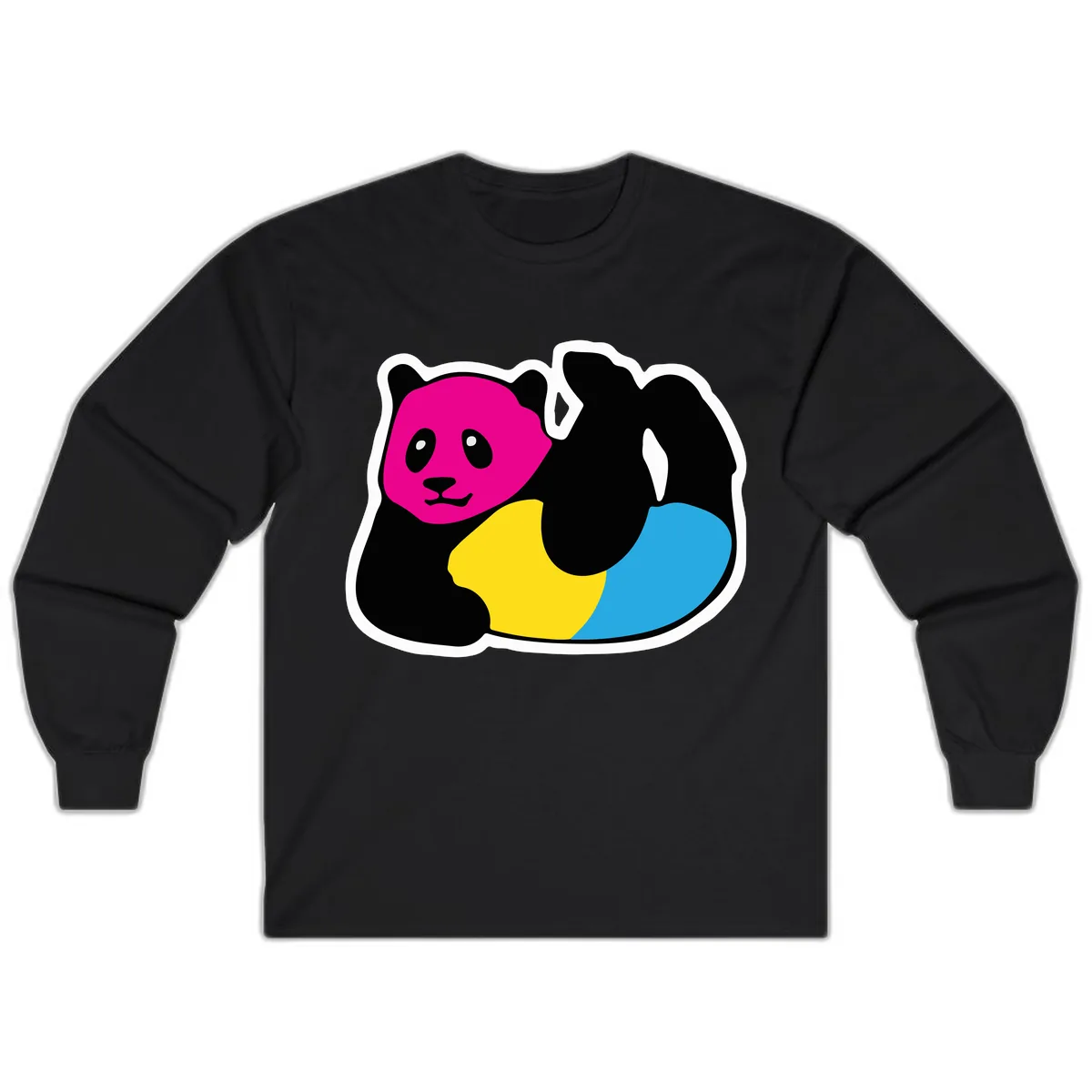 Pride Panda Rainbow Long Sleeve in Black