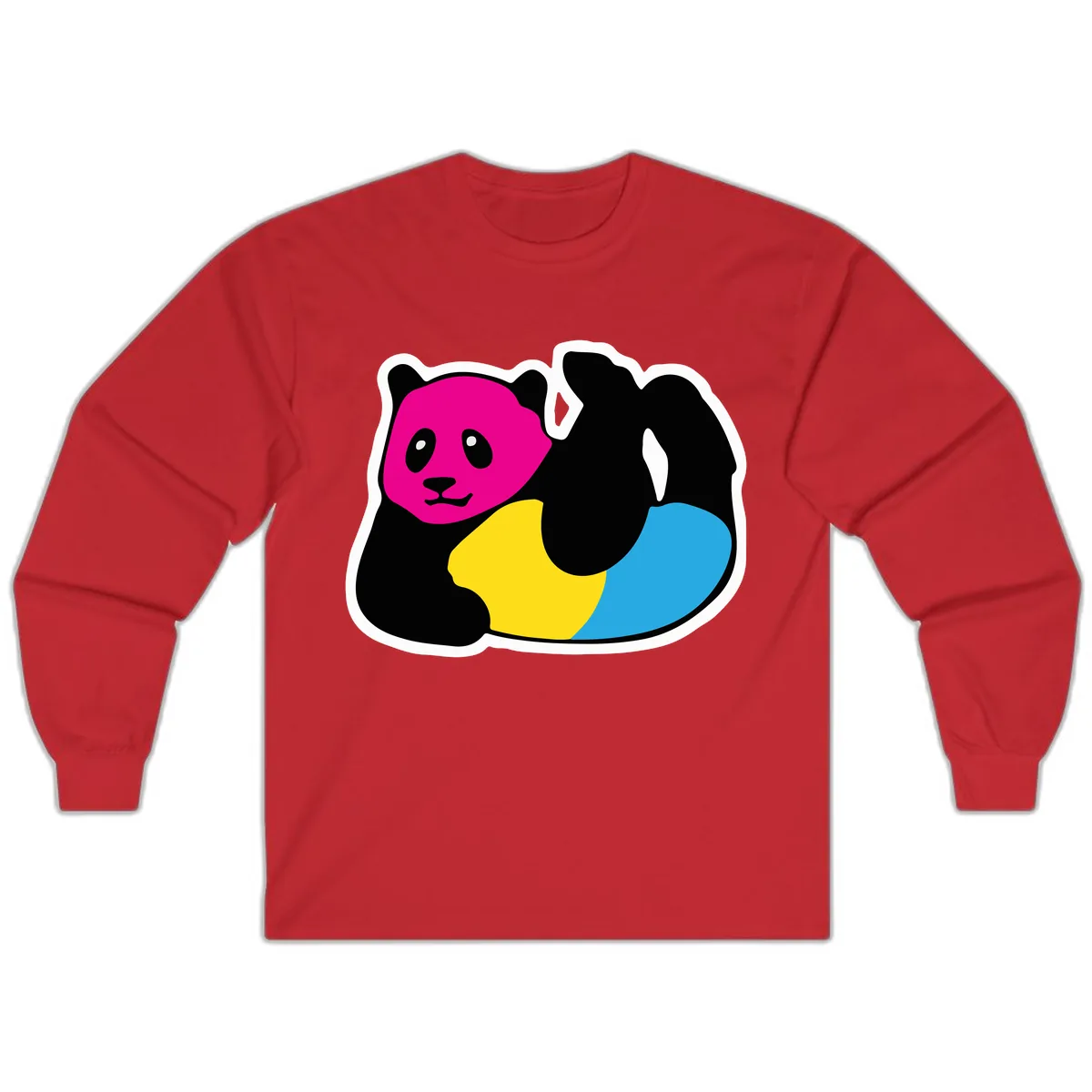 Pride Panda Rainbow Long Sleeve in Red