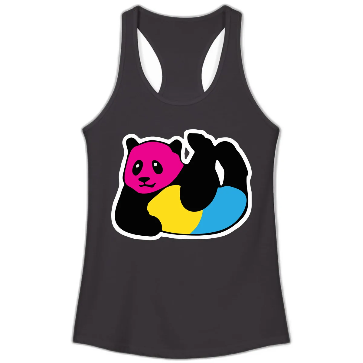 Pride Panda Rainbow Ladies Tank in Black