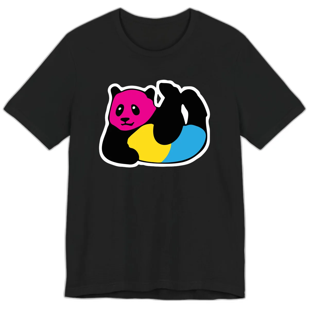 Pride Panda Rainbow Premium T-Shirt in Black