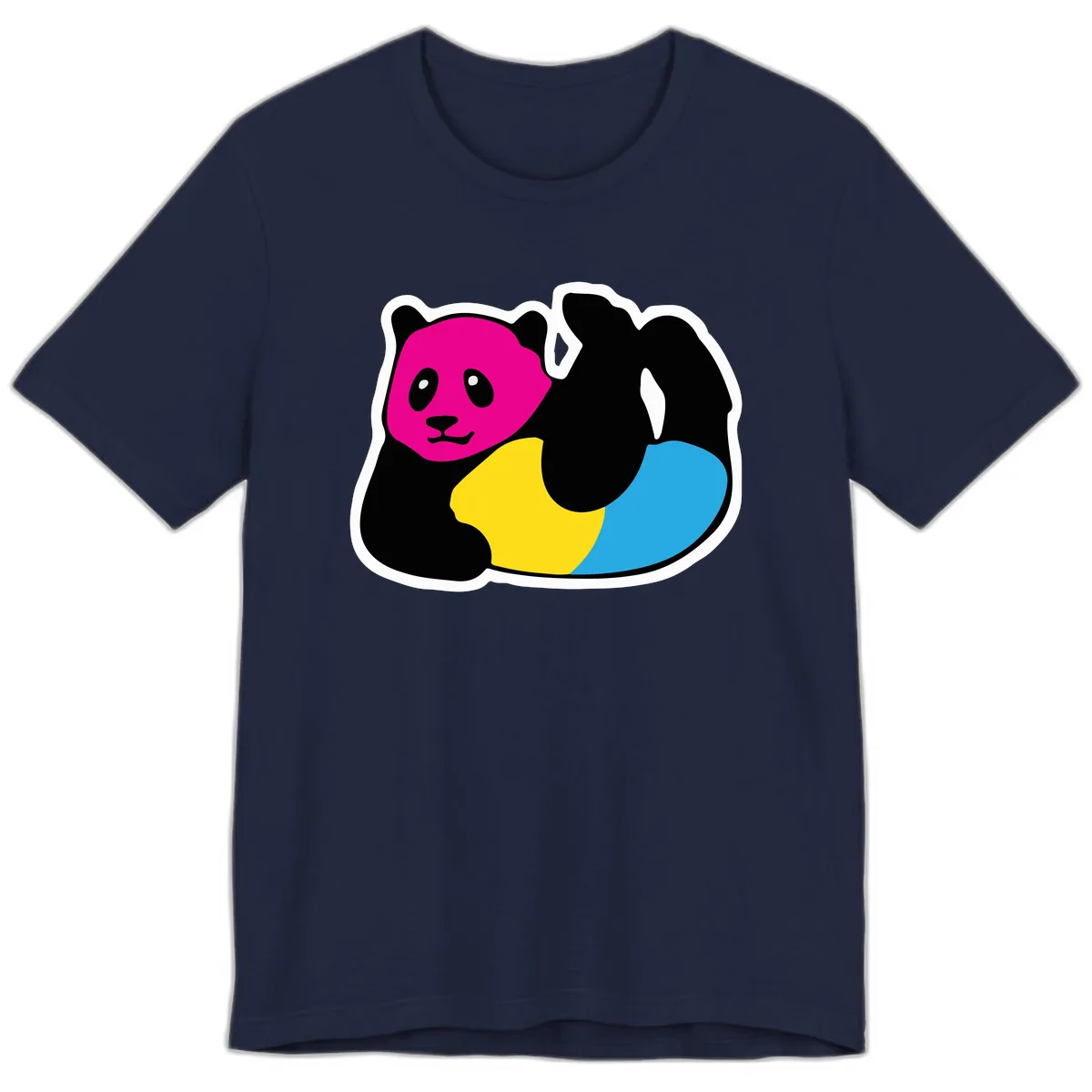 Pride Panda Rainbow Premium T-Shirt in Navy