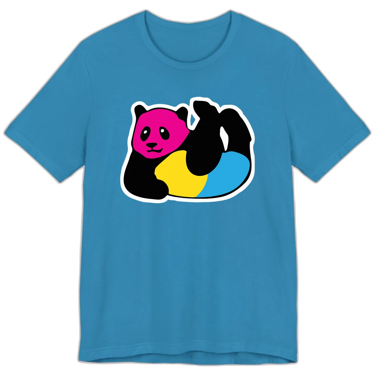 Pride Panda Rainbow Premium T-Shirt in Aqua