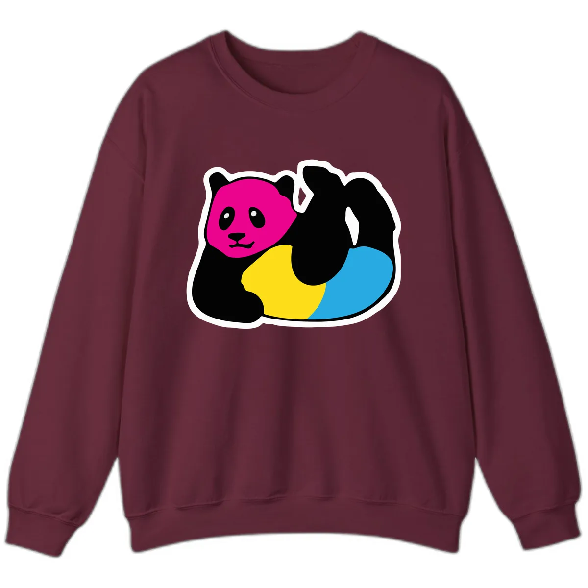 Pride Panda Rainbow Sweatshirt in Maroon