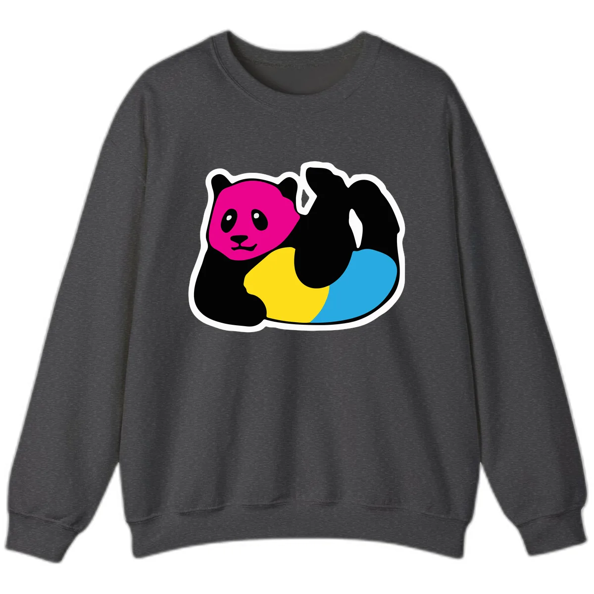 Pride Panda Rainbow Sweatshirt in Dark Heather