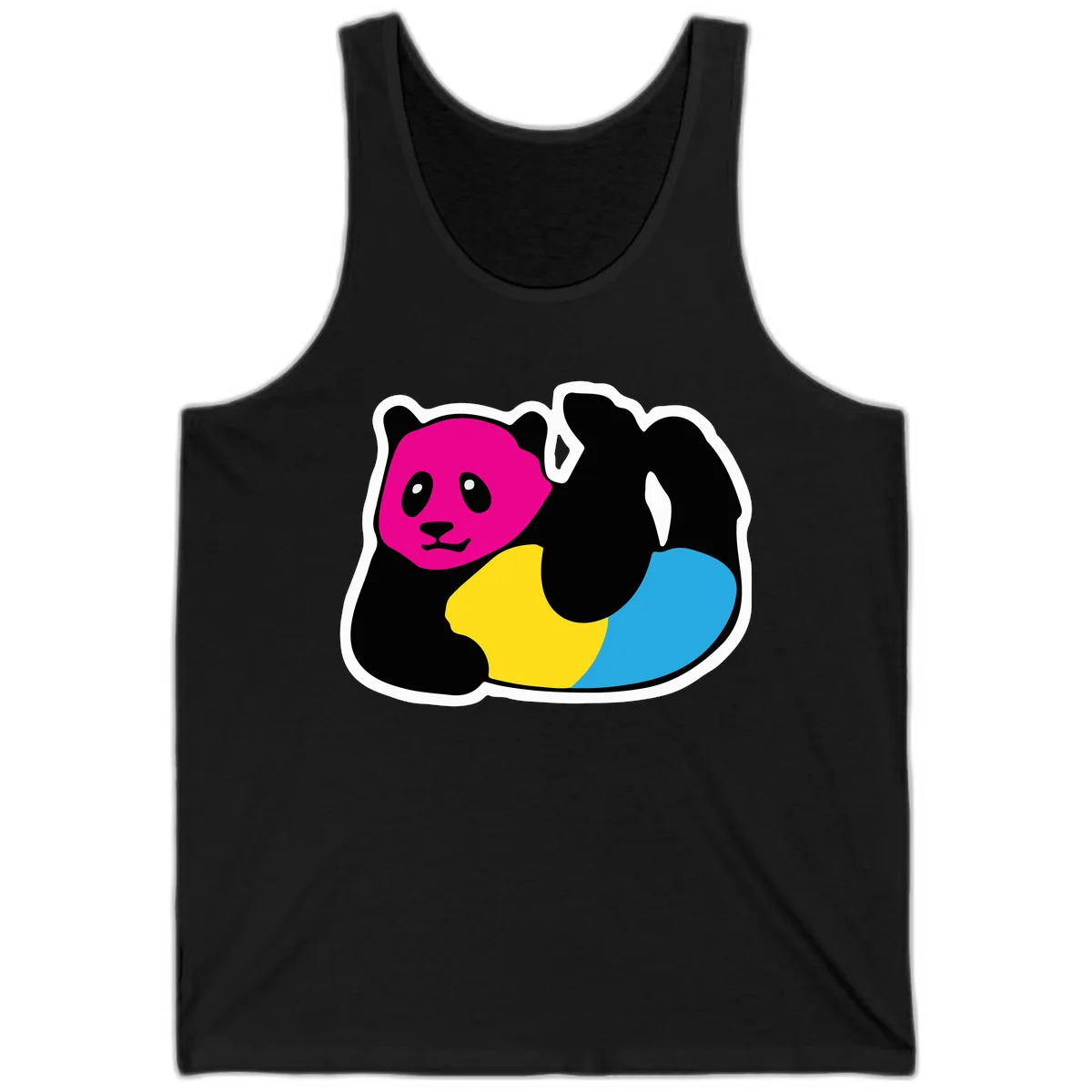 Pride Panda Rainbow Tank in Black