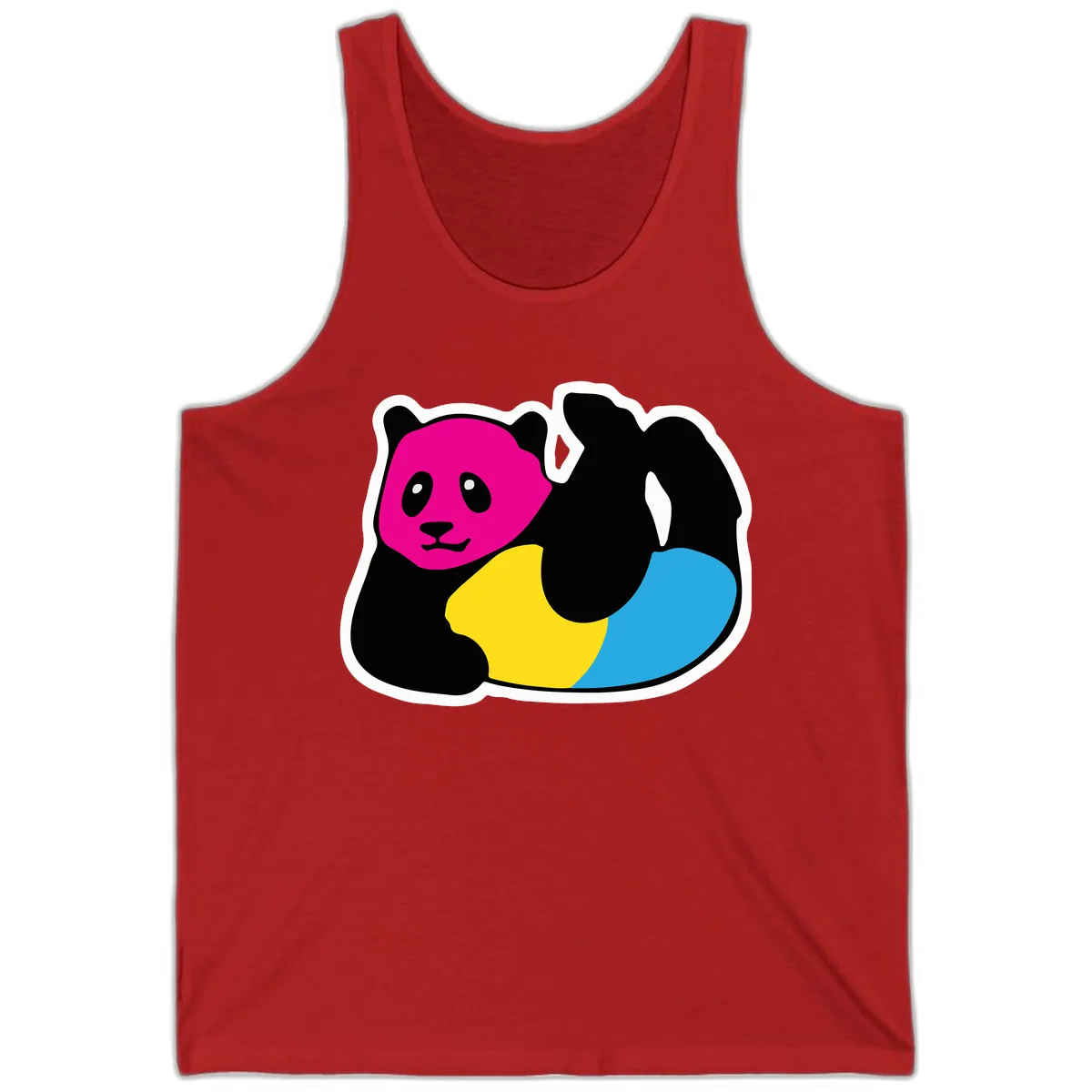 Pride Panda Rainbow Tank in Red