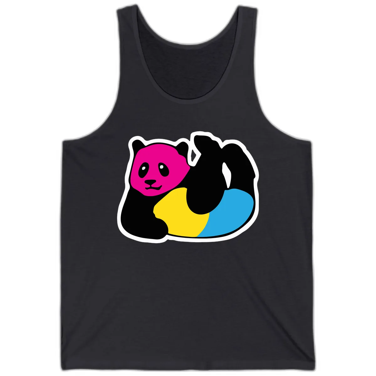 Pride Panda Rainbow Tank in Dark Grey
