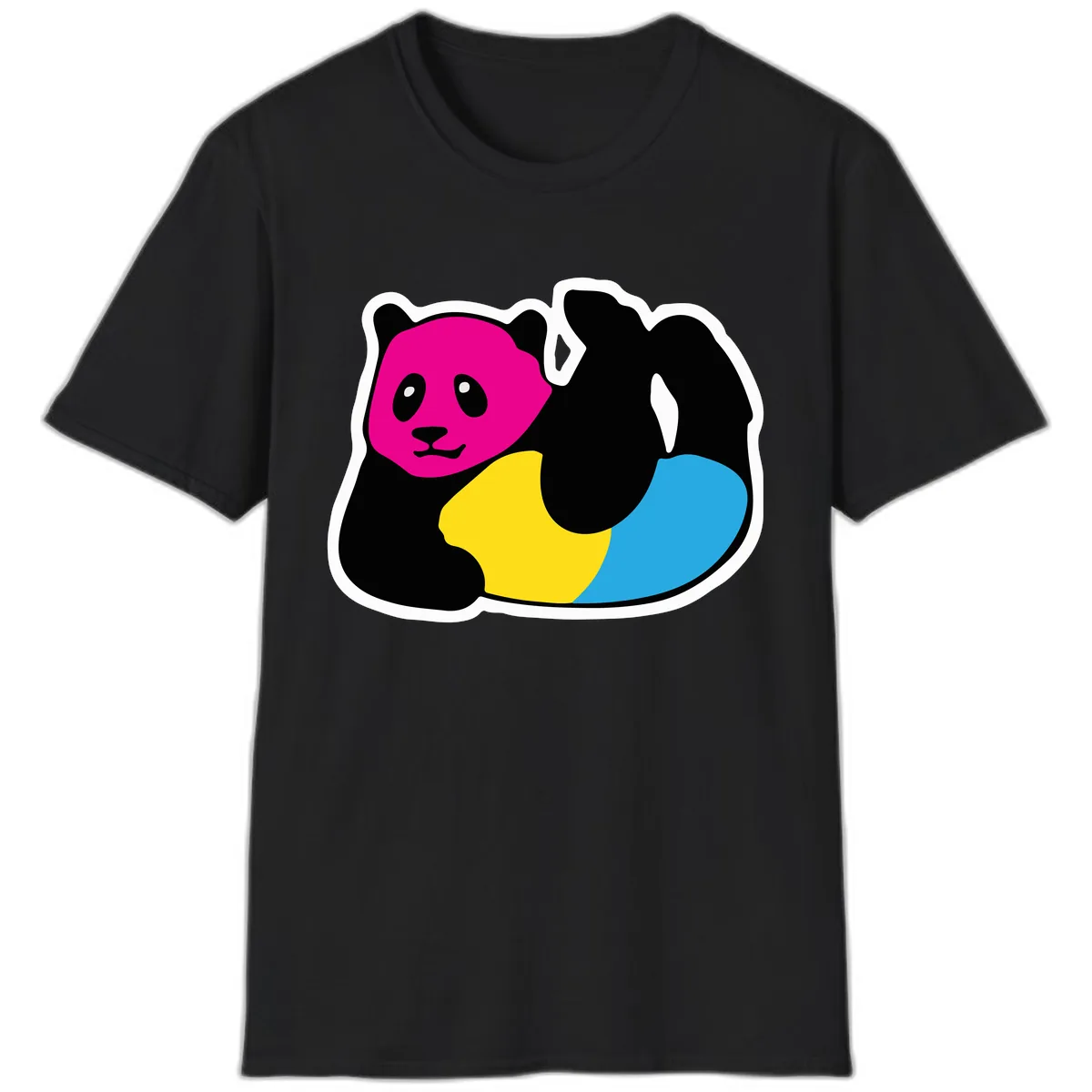 Pride Panda Rainbow T-Shirt in Black