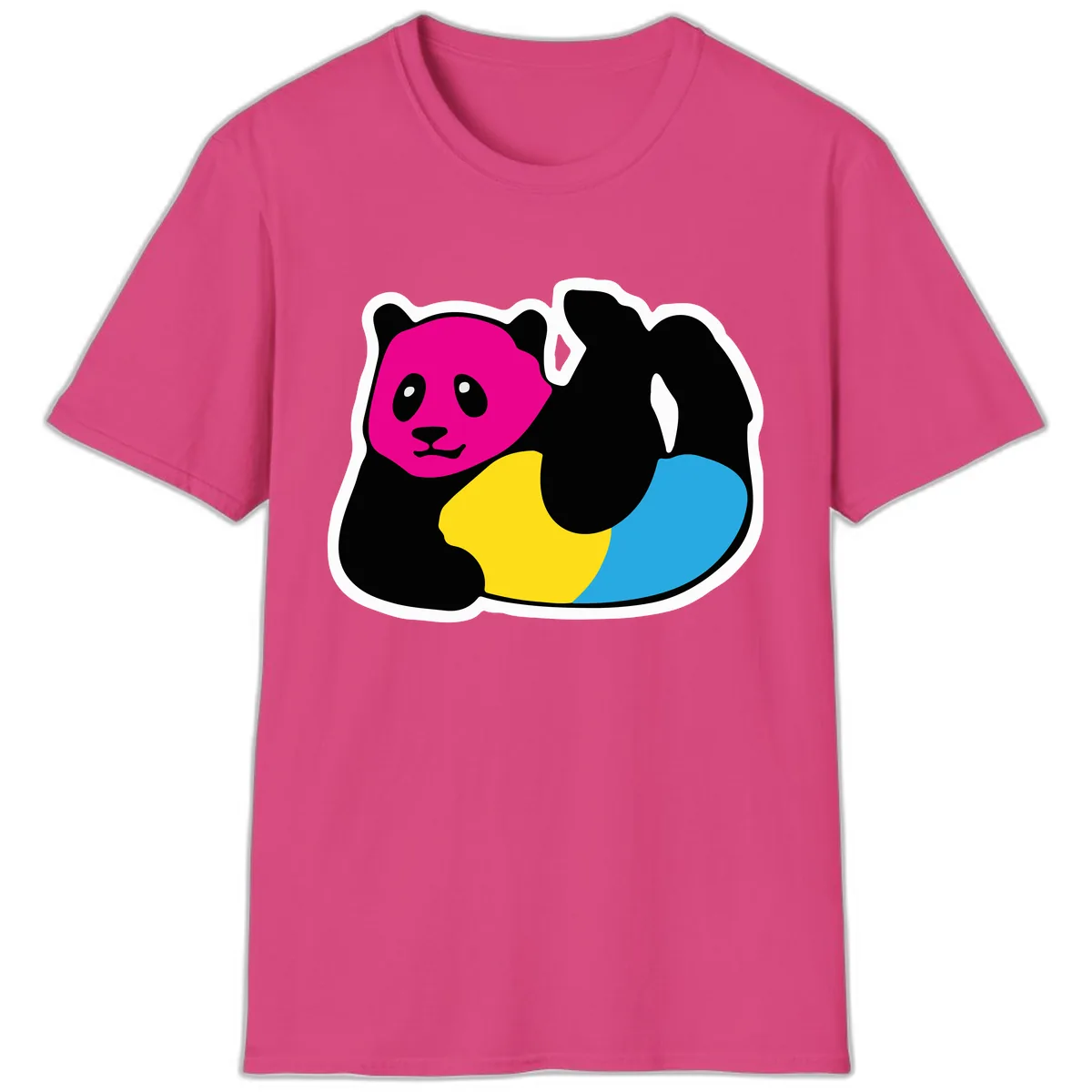 Pride Panda Rainbow T-Shirt in Heliconia