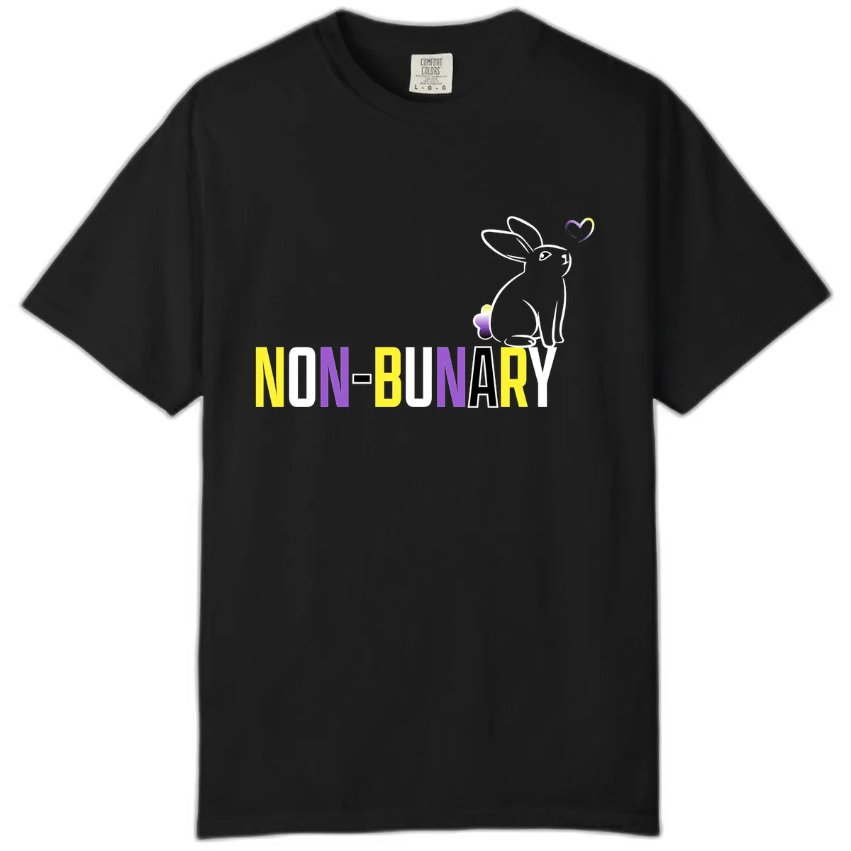 Non-Binary Bunny Pride Comfort Color in Black
