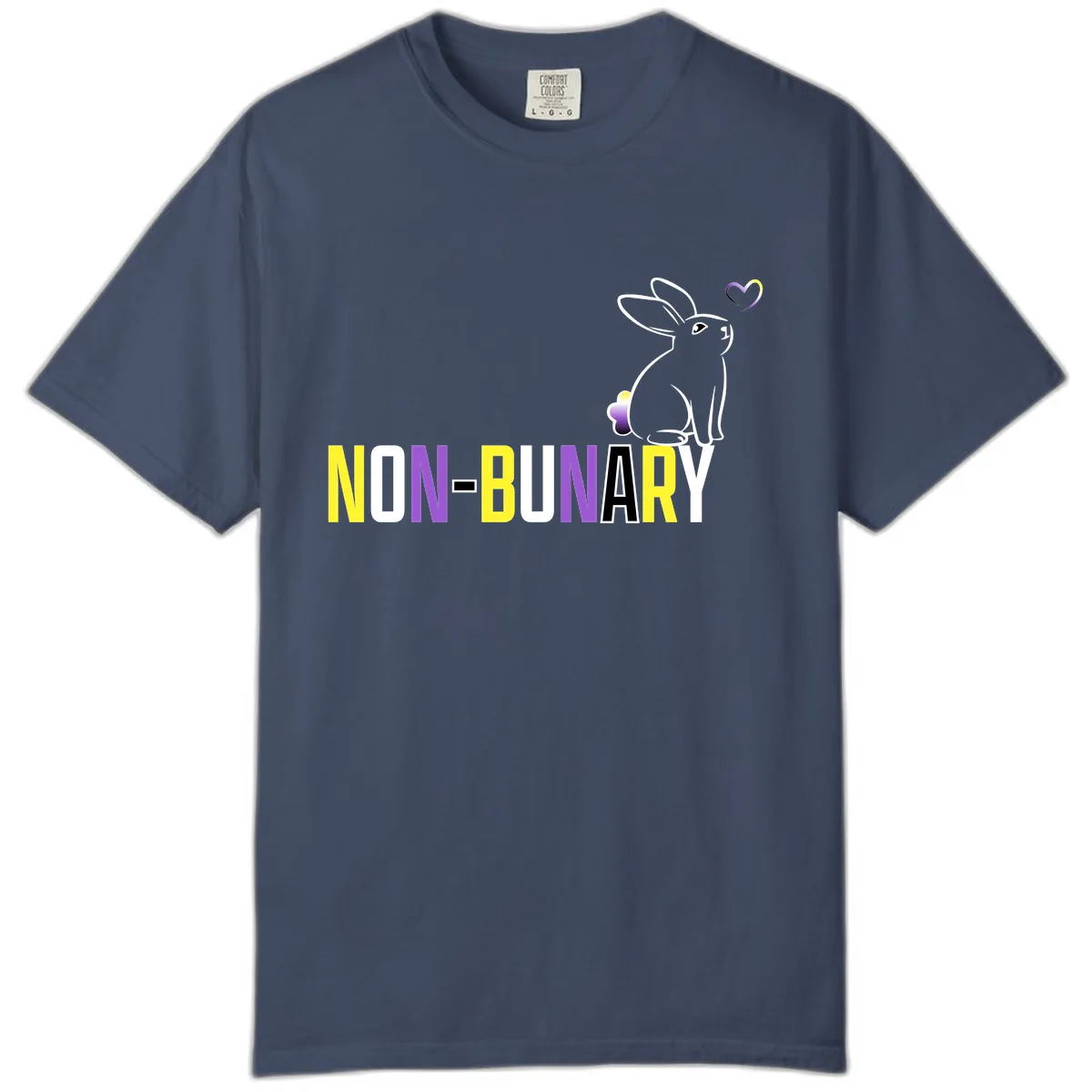 Non-Binary Bunny Pride Comfort Color in Midnight