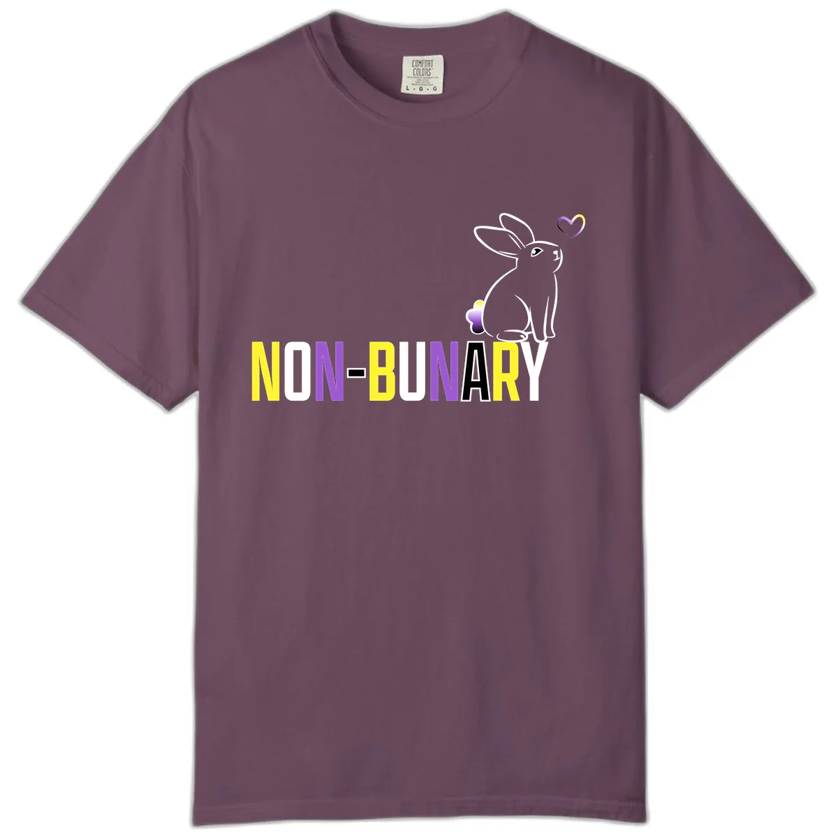Non-Binary Bunny Pride Comfort Color in Berry
