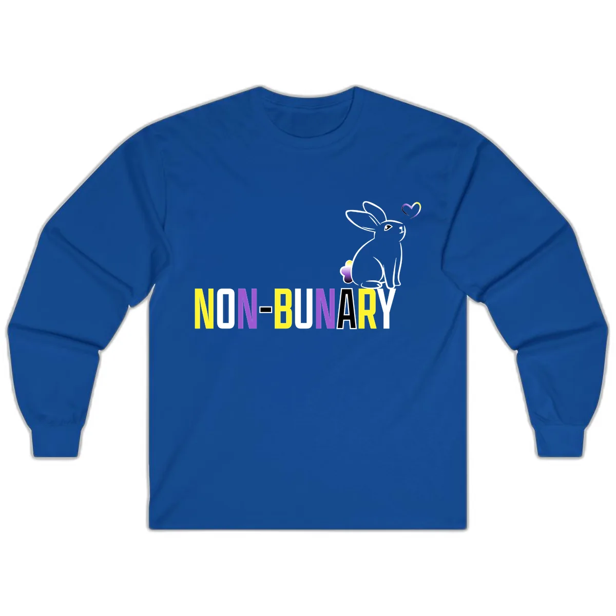 Non-Binary Bunny Pride Long Sleeve in Royal