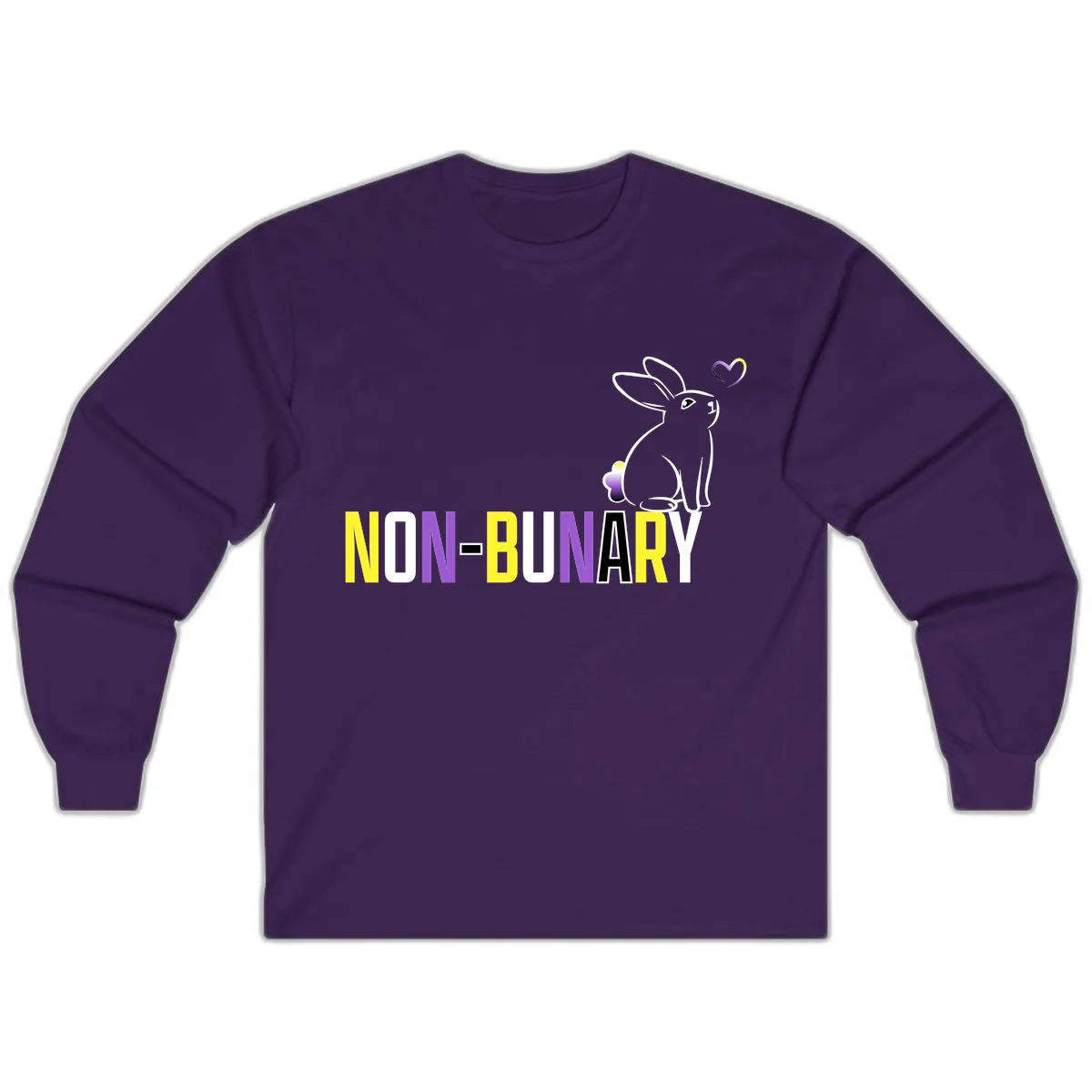 Non-Binary Bunny Pride Long Sleeve in Purple