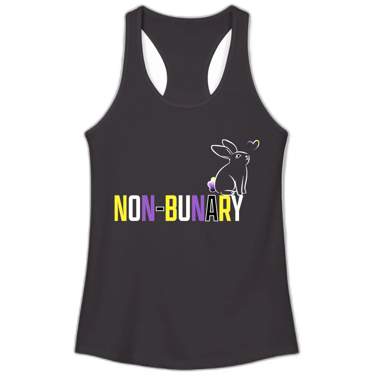 Non-Binary Bunny Pride Ladies Tank in Black