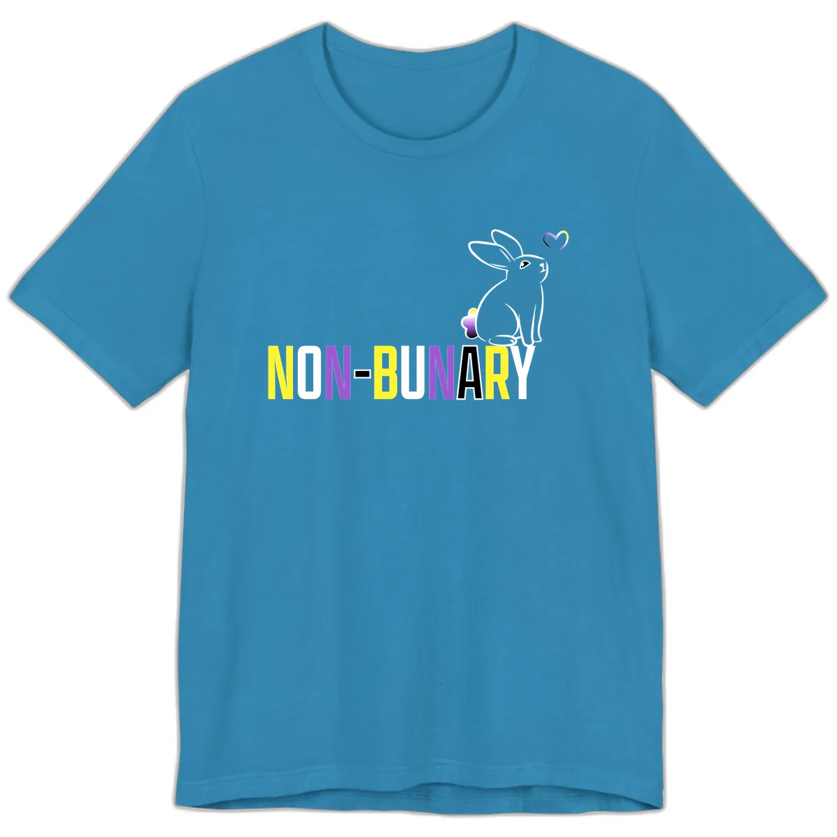 Non-Binary Bunny Pride Premium T-Shirt in Aqua