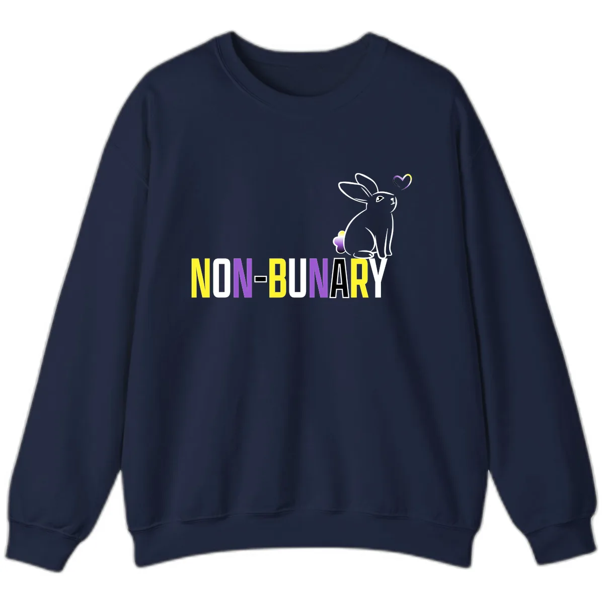 Non-Binary Bunny Pride Sweatshirt in Navy