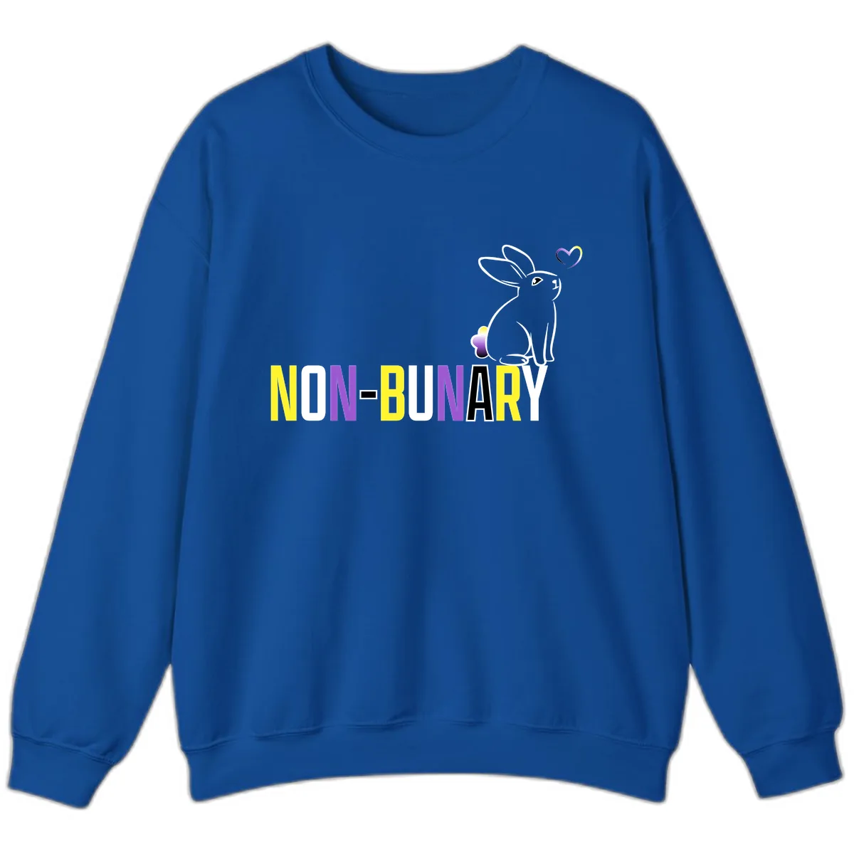 Non-Binary Bunny Pride Sweatshirt in Royal