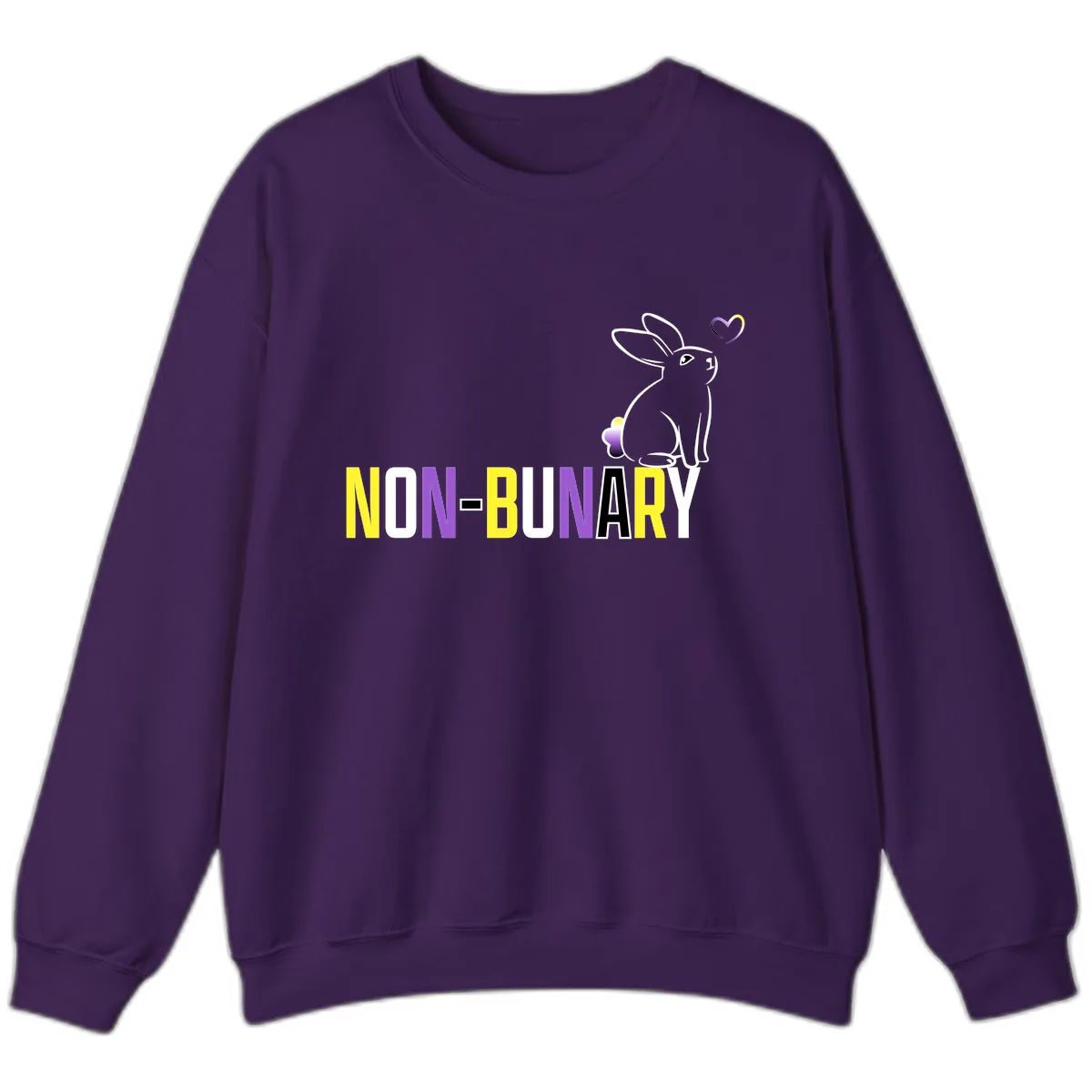 Non-Binary Bunny Pride Sweatshirt in Purple