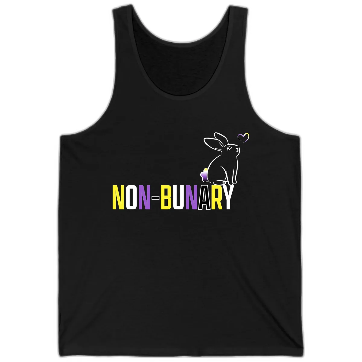 Non-Binary Bunny Pride Tank in Black