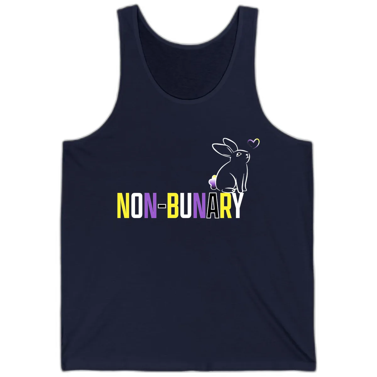 Non-Binary Bunny Pride Tank in Navy