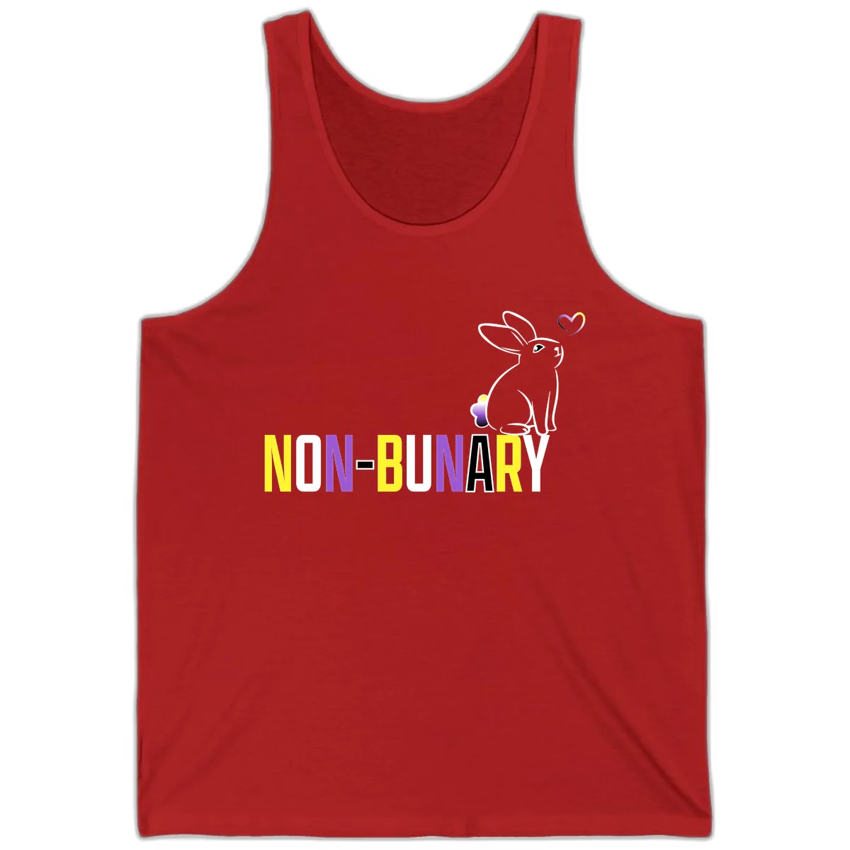 Non-Binary Bunny Pride Tank in Red